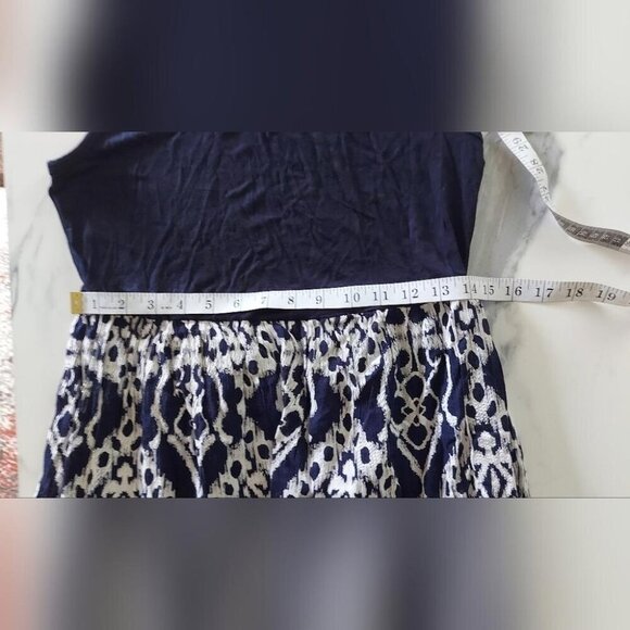 Whimsigoth Maxi Dress Boho Witchy Tiered Blue & White Gown Medium - Picture 9 of 13